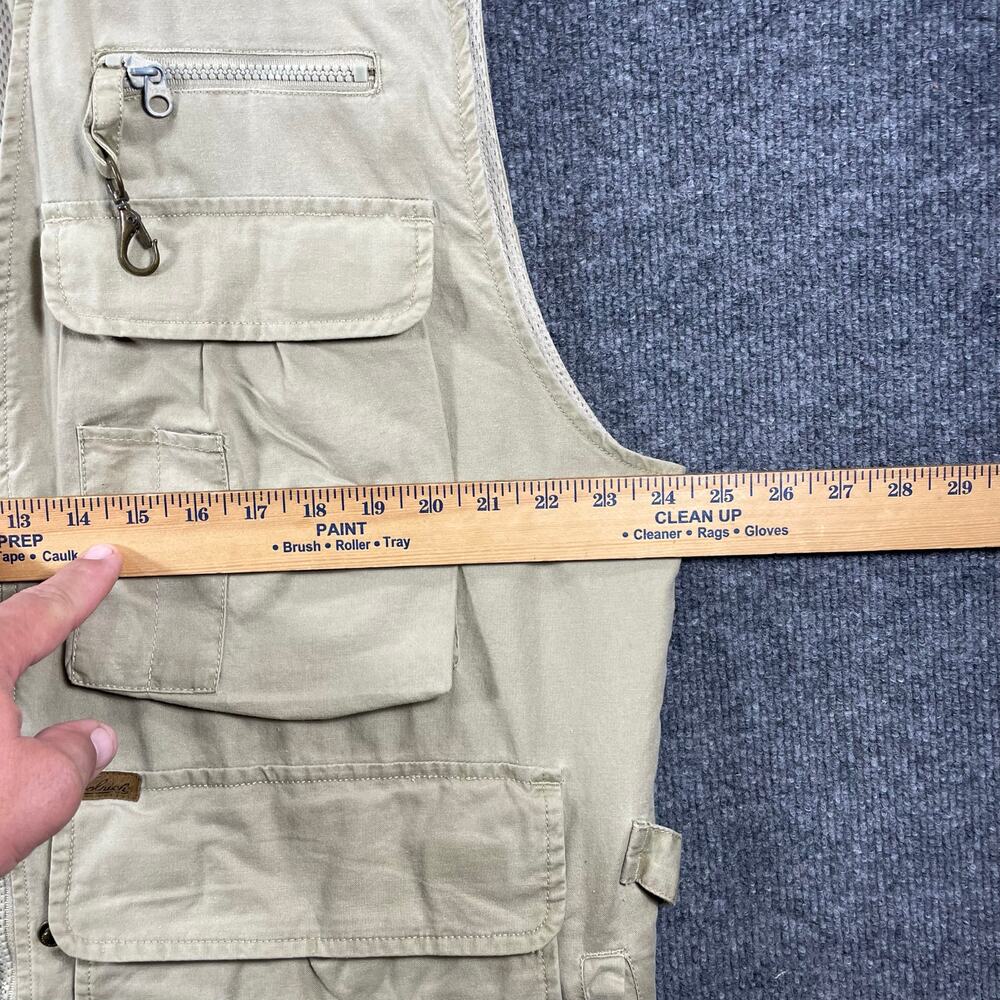 Woolrich Fishing/Hunting Vest Men's Large Beige Utility Outdoors Zip Pockets - Picture 5 of 12